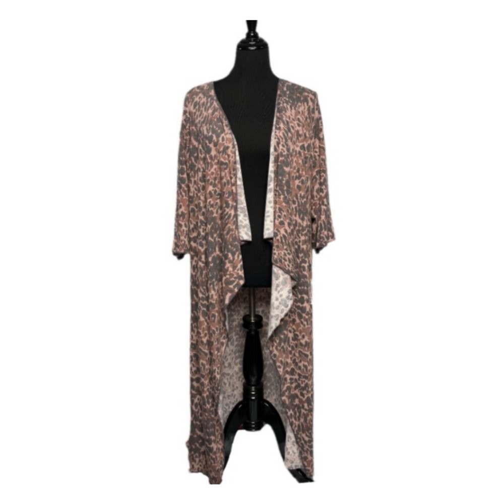 Lularoe Leopard Print Open Front Duster Cardigan - image 2